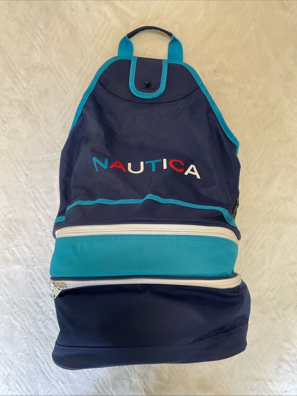 Nautica Collapsible Beach Cooler Tote Mesh Backpack New With No Tags